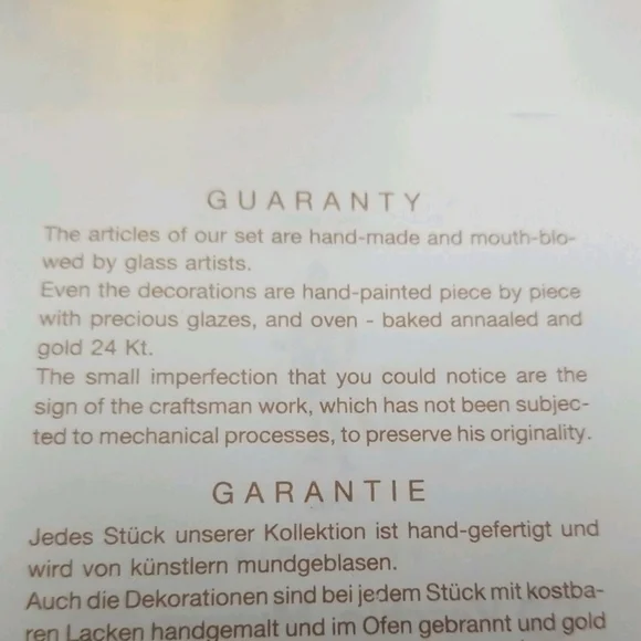 Murano Italy 24 Kt Gold Floral Glass Decanter & 6 Matching Glasses - Picture 13 of 16